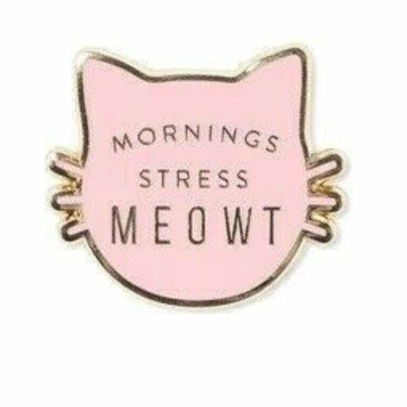 PET SHOP Mornings Stress Meowt Fringe Studio Pin - Picture 3 of 6